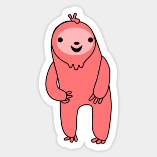 Excited Red Sloth Sticker